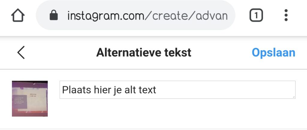 Alt text op Instagram