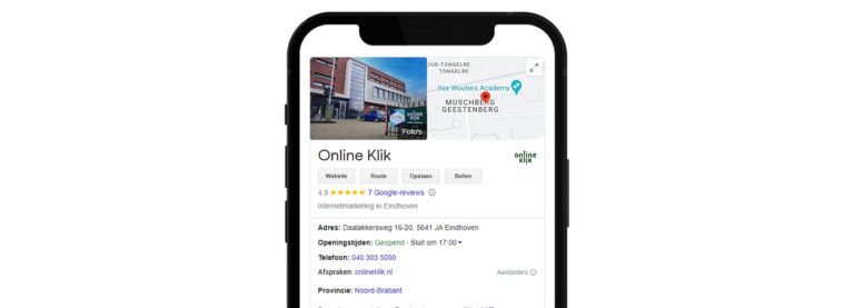 mobiel google mijn bedrijf mock-up adres