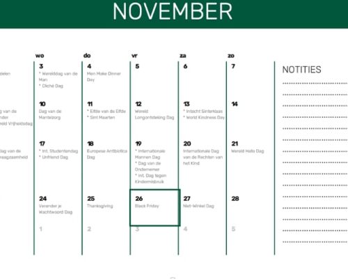 Inhaakkalender 2021